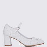 Clarisse Comfy Heels In White