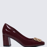 Phyllis Comfy Heels In Burgundy