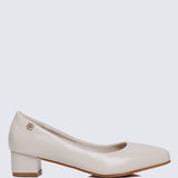 Lucy Ultra WideFit Comfy Heels In Off White