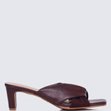 Tiramisu Comfy Heels In Burgundy