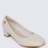 Lucy Ultra WideFit Comfy Heels In Off White