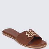 Toffee Comfy Sandals In Brown
