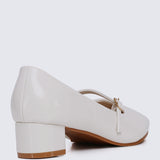 Catherine Ultra WideFit Comfy Heels In Off White