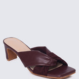 Tiramisu Comfy Heels In Burgundy