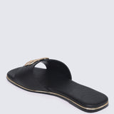 Toffee Comfy Sandals In Black