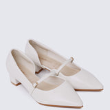 Catherine Ultra WideFit Comfy Heels In Off White