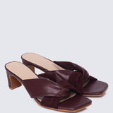 Tiramisu Comfy Heels In Burgundy