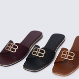 Toffee Comfy Sandals In Burgundy