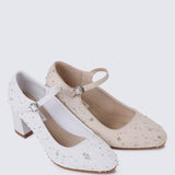 Clarisse Comfy Heels In White