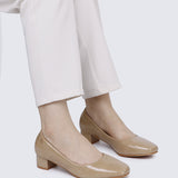 Lucy Ultra WideFit Comfy Heels In Almond