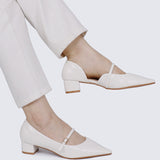 Catherine Ultra WideFit Comfy Heels In Off White