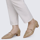 Catherine Ultra WideFit Comfy Heels In Almond