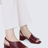 Mimpikita x My Ballerine Urba Comfy Heels In Maroon