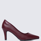Ashley Comfy Pumps In Maroon