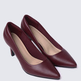 Ashley Comfy Pumps In Maroon