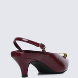 Mimpikita x My Ballerine Verde Comfy Heels In Maroon