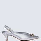 Mimpikita x My Ballerine Verde Comfy Heels In Silver