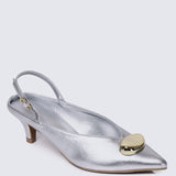 Mimpikita x My Ballerine Verde Comfy Heels In Silver