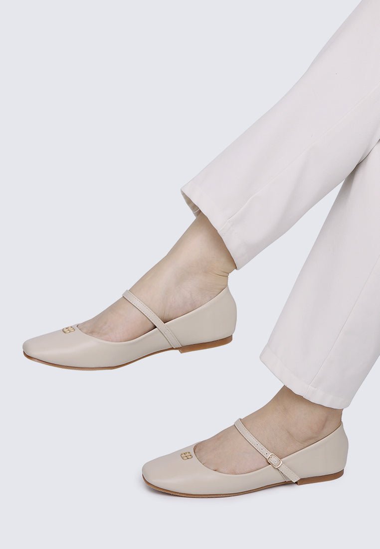 Aimee Comfy Ballerina In BeigeShoes - myballerine