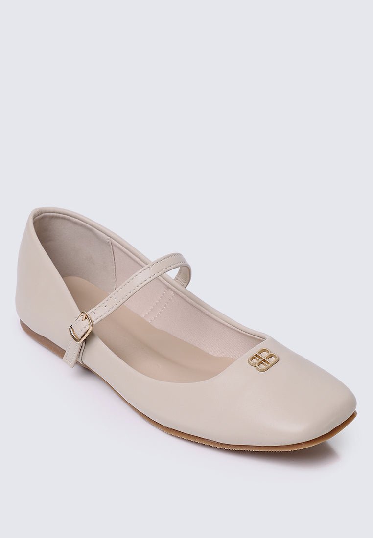 Aimee Comfy Ballerina In BeigeShoes - myballerine