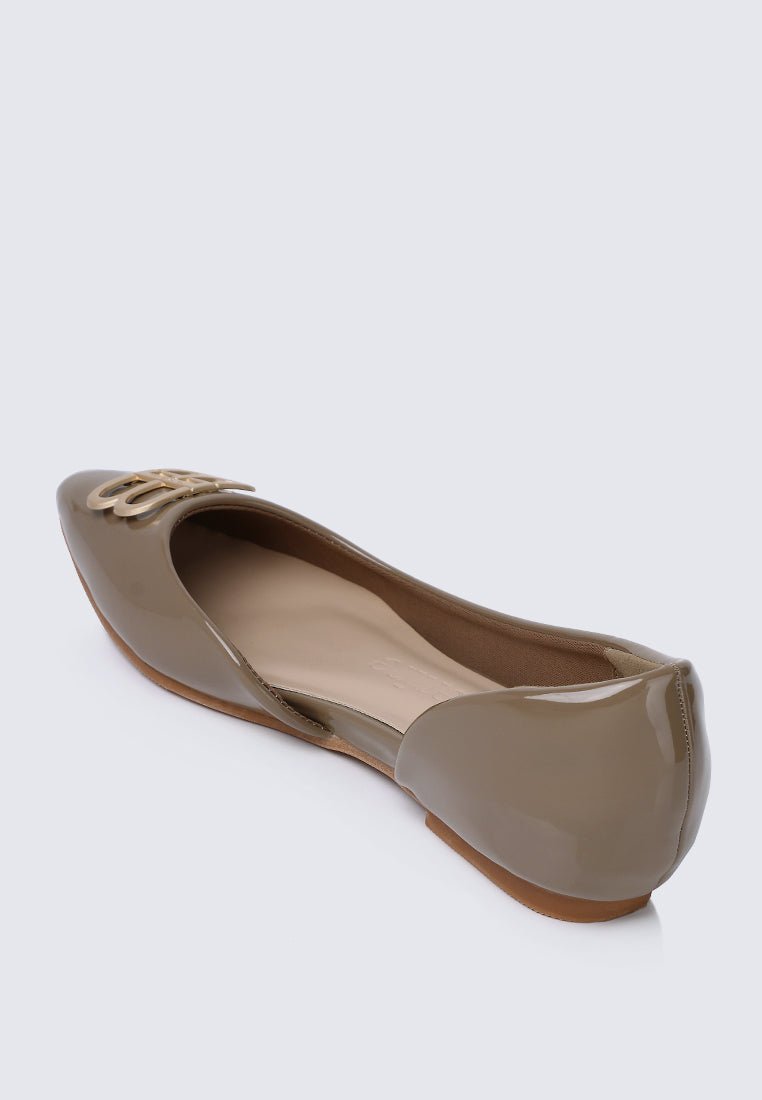 Amina Comfy Ballerina In TaupeShoes - myballerine