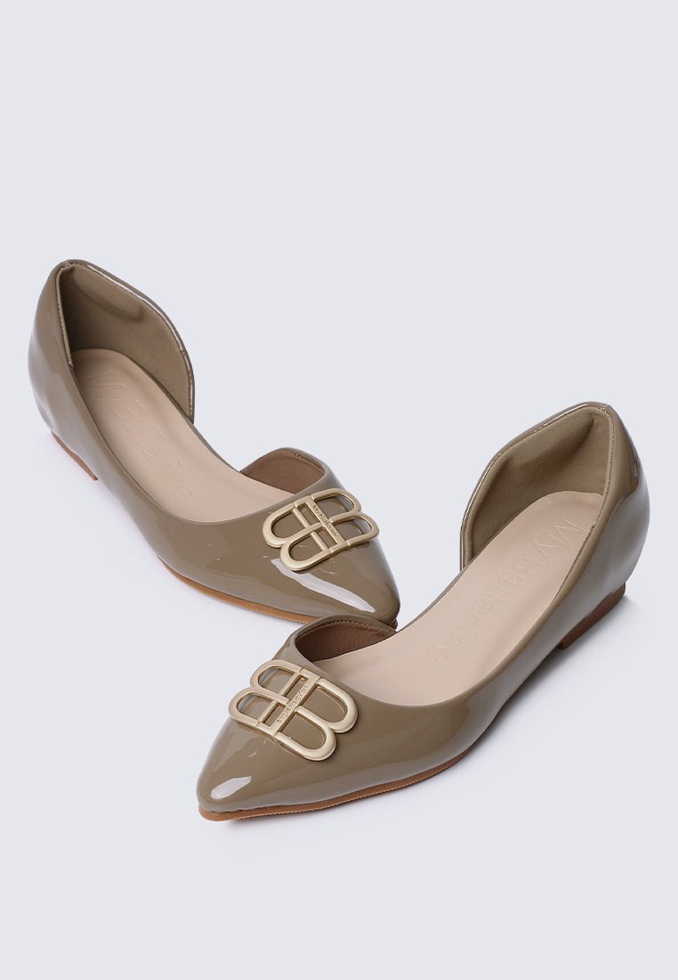 Amina Comfy Ballerina In TaupeShoes - myballerine