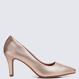 Ashley Comfy Pumps In Rose GoldShoes - myballerine