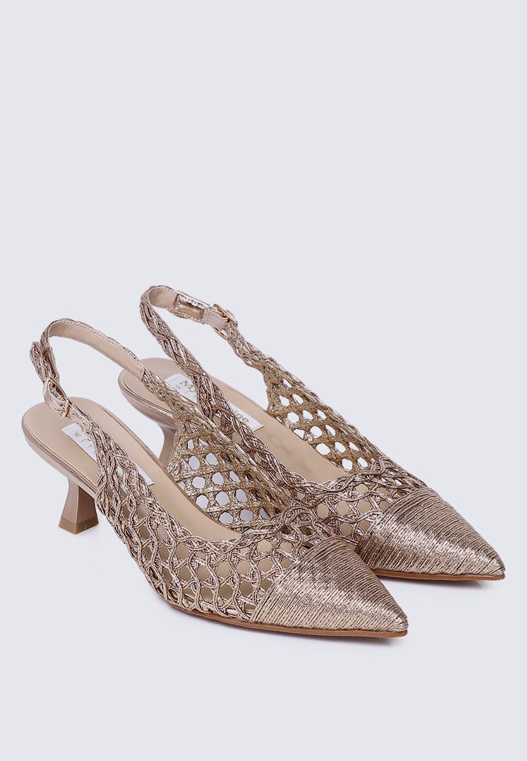 Aviva Comfy Heels In Rose GoldShoes - myballerine
