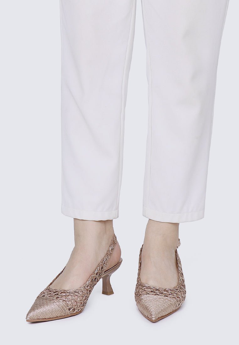 Aviva Comfy Heels In Rose GoldShoes - myballerine