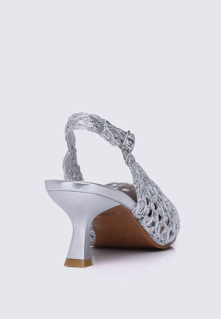 Aviva Comfy Heels In SilverShoes - myballerine