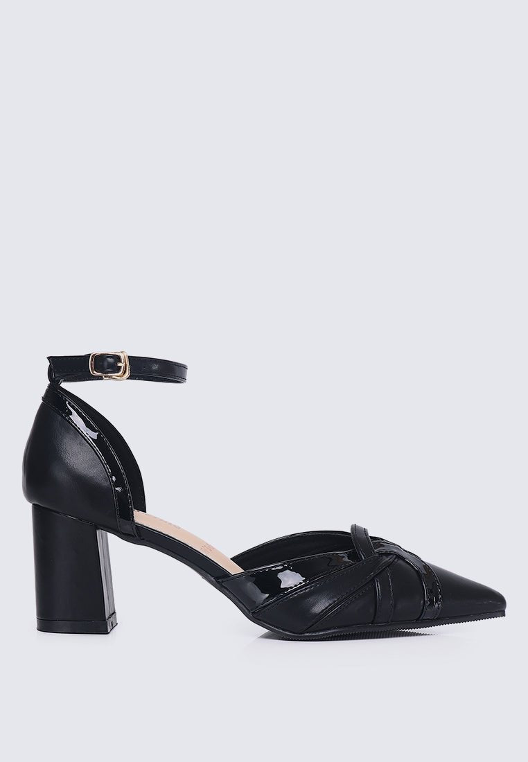 Aya WideFit Comfy Heels In BlackShoes - myballerine