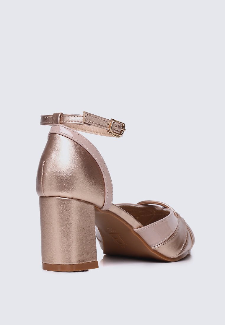 Aya WideFit Comfy Heels In Rose GoldShoes - myballerine