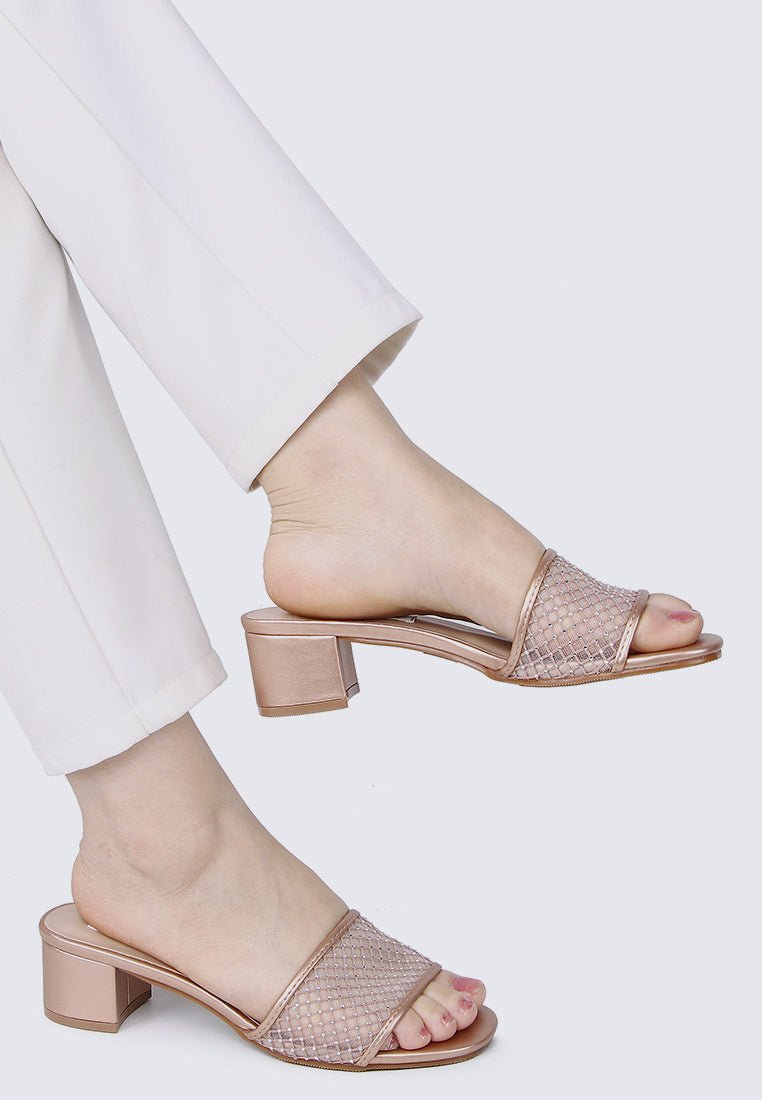 Ayla Comfy Heels In ChampagneShoes - myballerine