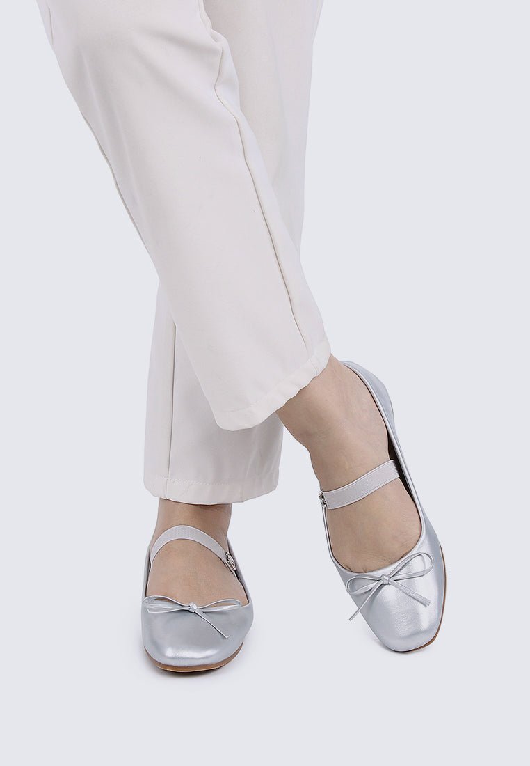 Beyonca Comfy Ballerina In SilverShoes - myballerine