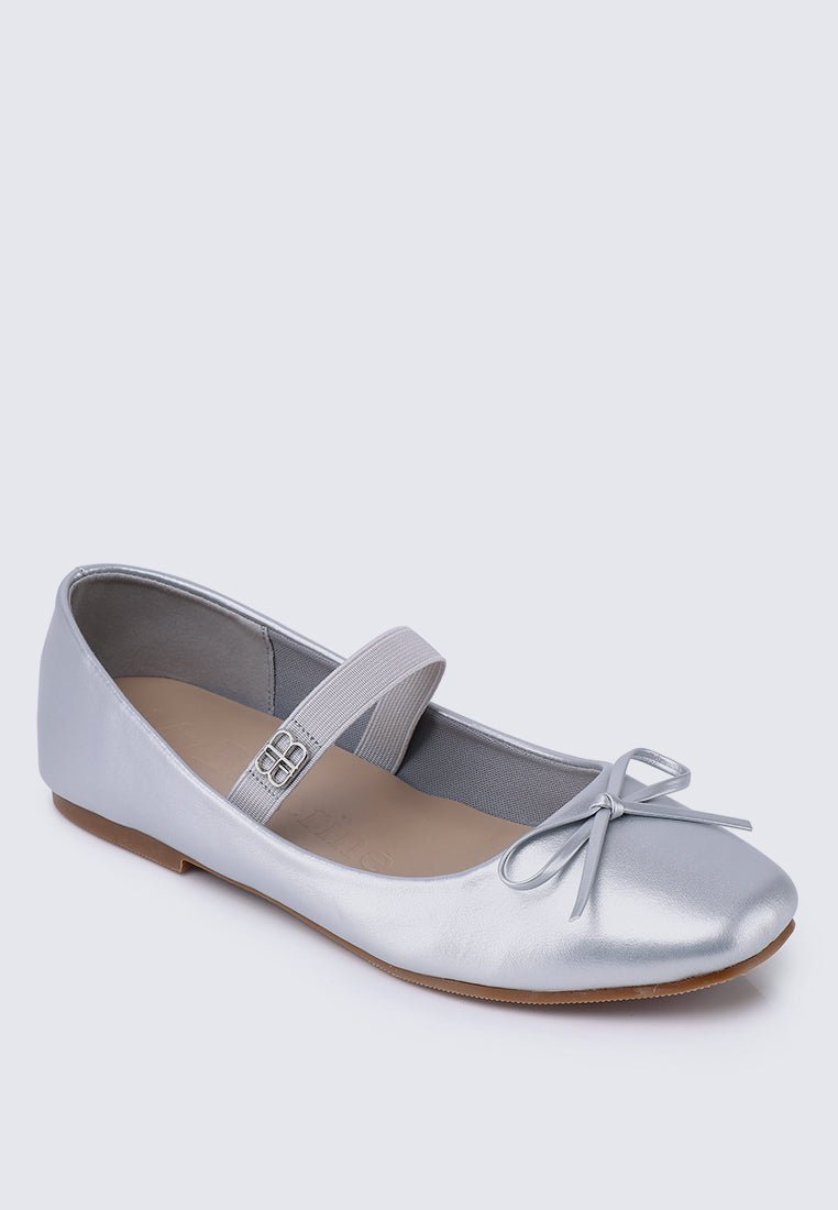 Beyonca Comfy Ballerina In SilverShoes - myballerine