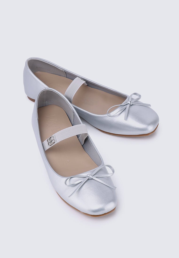 Beyonca Comfy Ballerina In SilverShoes - myballerine