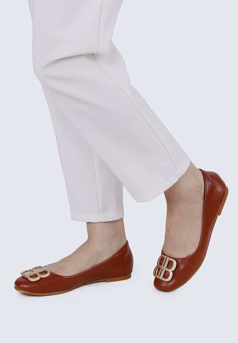 Brenda Comfy Ballerina BrownShoes - myballerine