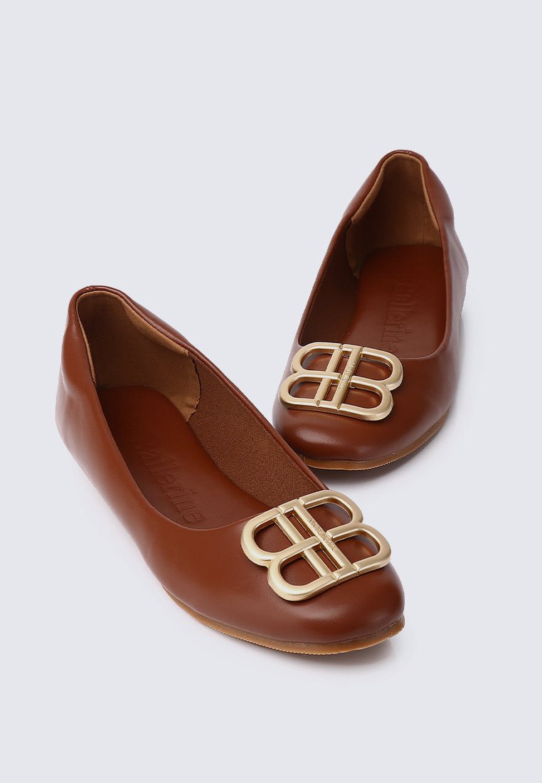 Brenda Comfy Ballerina BrownShoes - myballerine