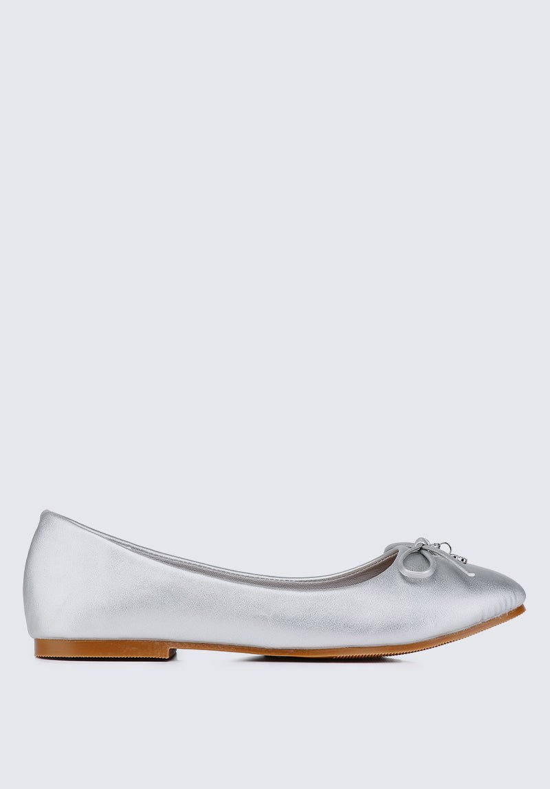 Briony Comfy Ballerina In Silver - myballerine