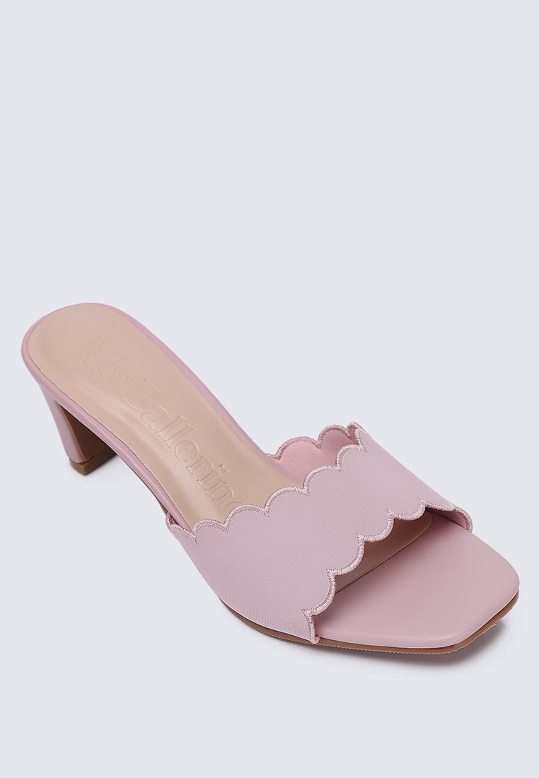 Carmen Comfy Heels In Nude Pink - myballerine