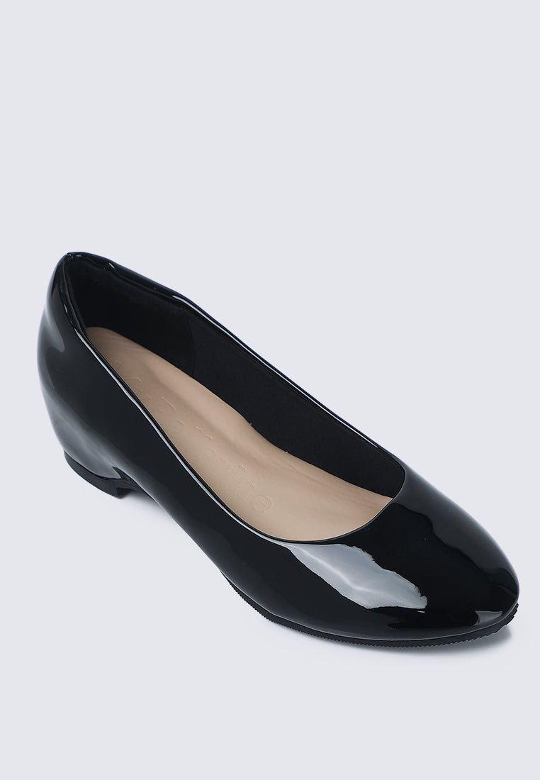 Helene WideFit Comfy Pumps In BlackShoes - myballerine