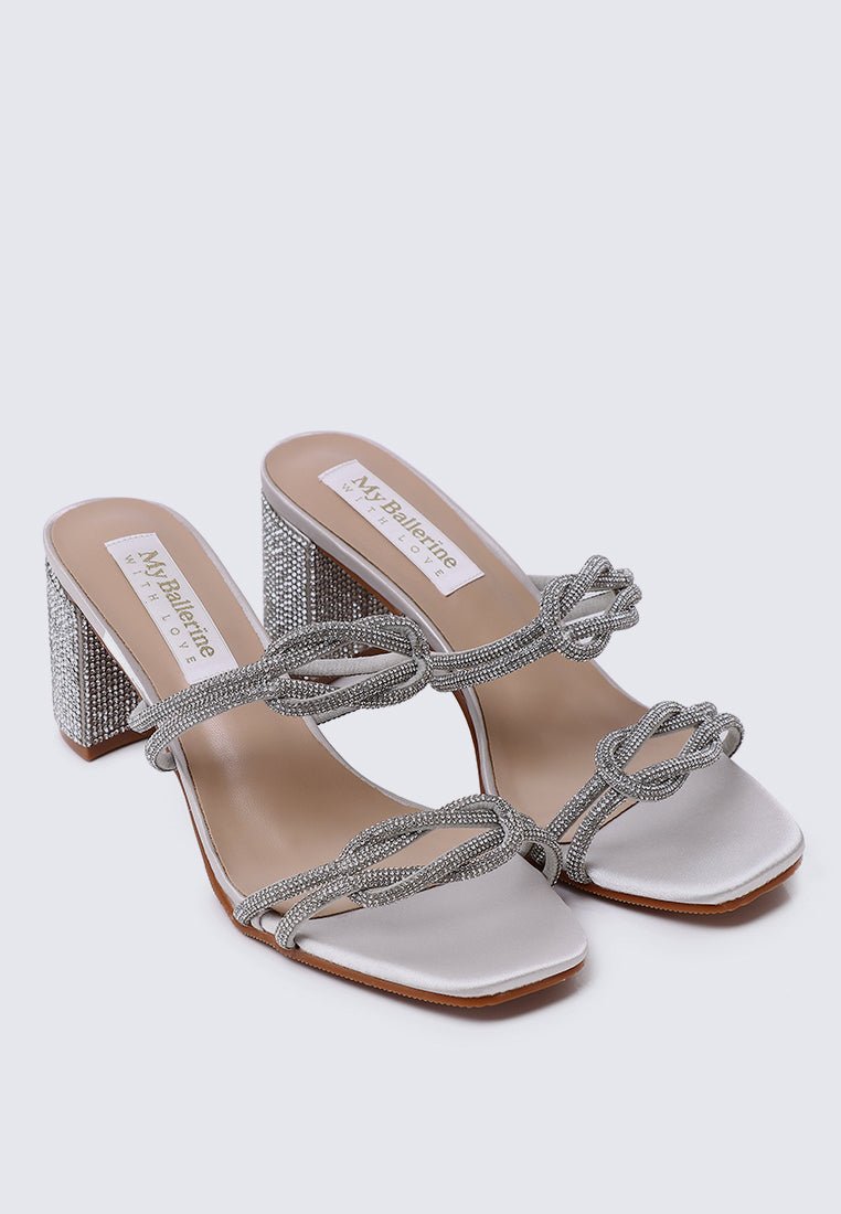 Jamila Comfy Heels In SilverShoes - myballerine