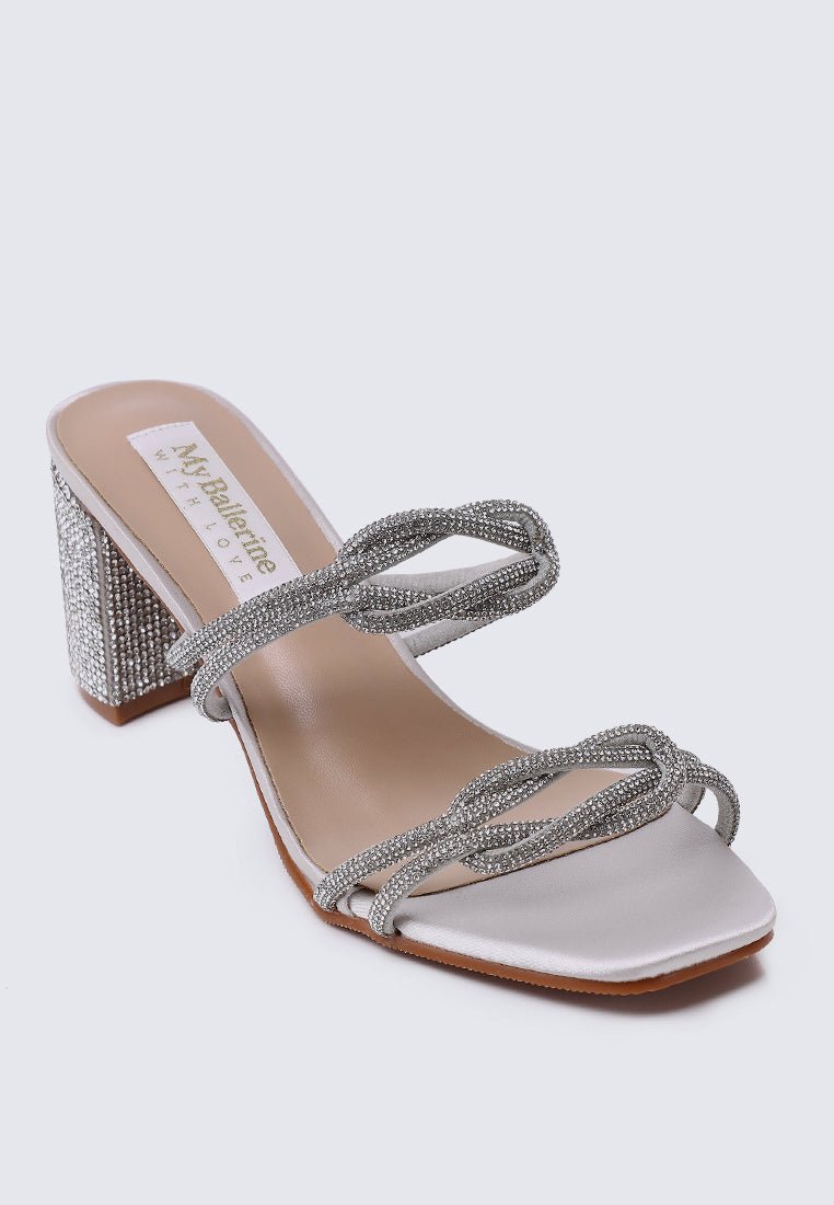 Jamila Comfy Heels In SilverShoes - myballerine
