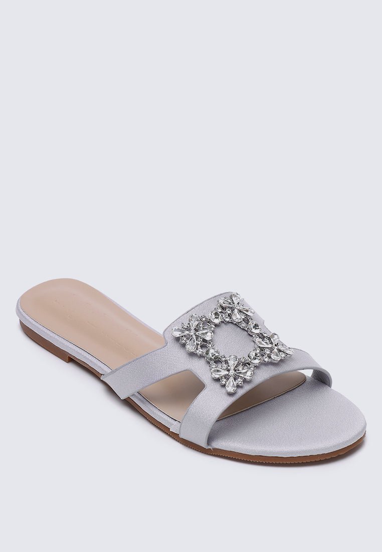 Jenny Comfy Sandals In SIlverShoes - myballerine