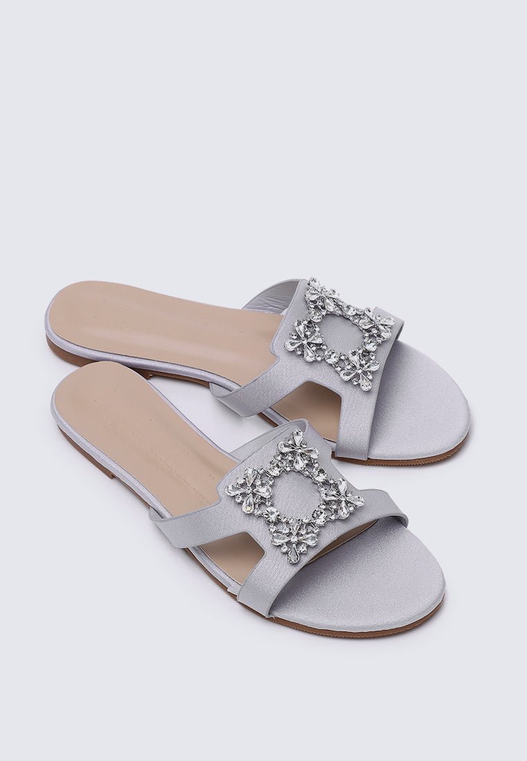 Jenny Comfy Sandals In SIlverShoes - myballerine