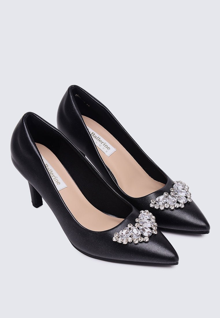 Jewel Comfy Pumps In Black - myballerine