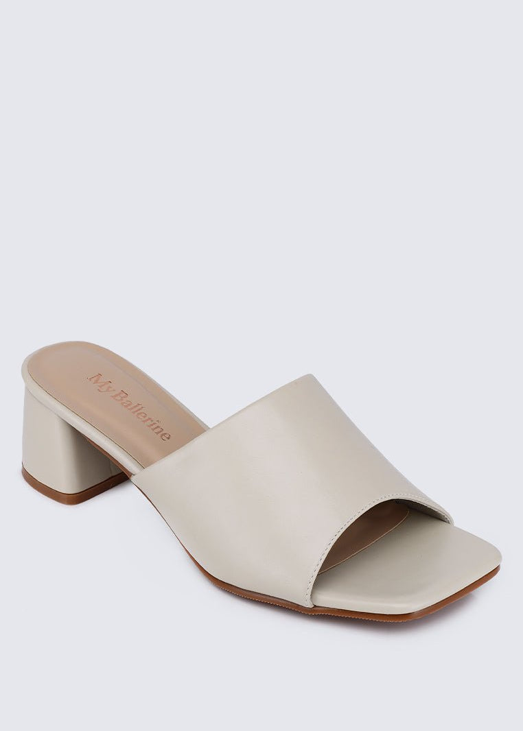 Karissa WideFit Comfy Heels In BeigeShoes - myballerine