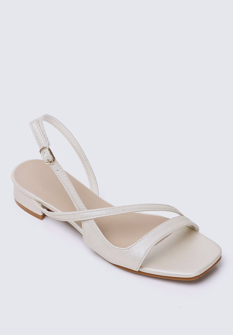 Kathy Comfy Sandals In PearlShoes - myballerine