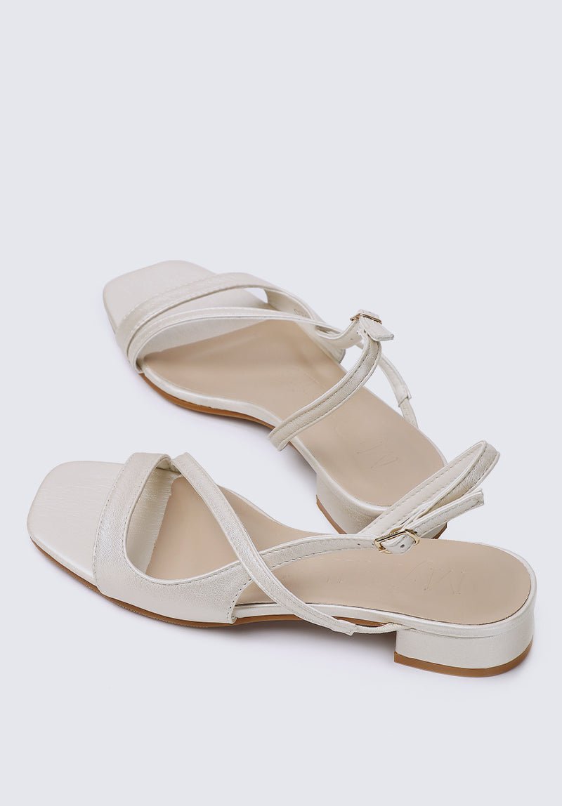 Kathy Comfy Sandals In PearlShoes - myballerine
