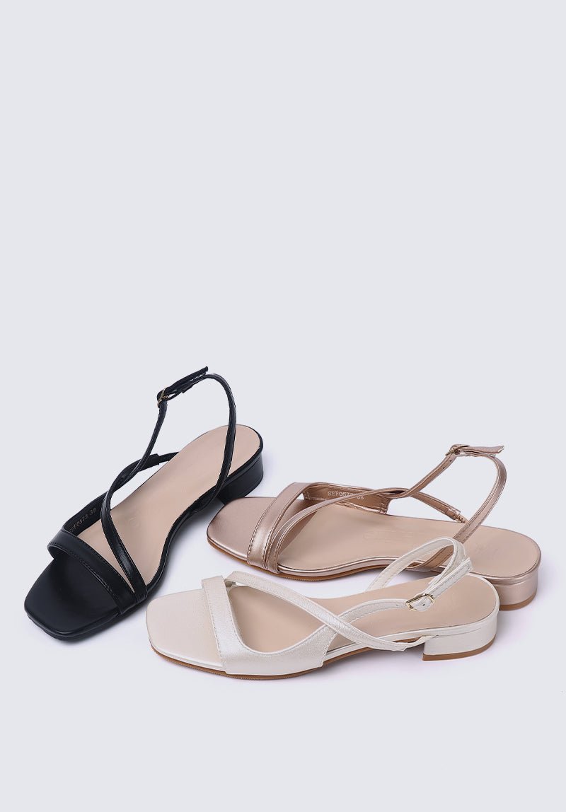 Kathy Comfy Sandals In PearlShoes - myballerine